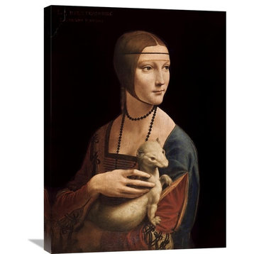 "Portrait of Cecilia Gallerani (Lady with an Ermine)" Artwork, 21"x30"