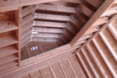 Staircase - large cottage staircase idea in Dallas