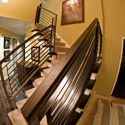 Modern Horizontal Wood capped Rails - Home Decor