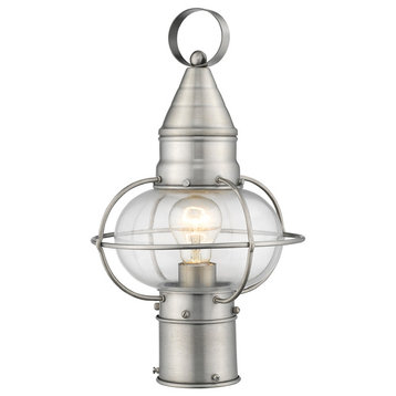 Newburyport 1-Light Post Lantern, Brushed Nickel
