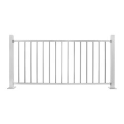 ALX Contemporary Railing in Textured White - Deck Tiles And Planks