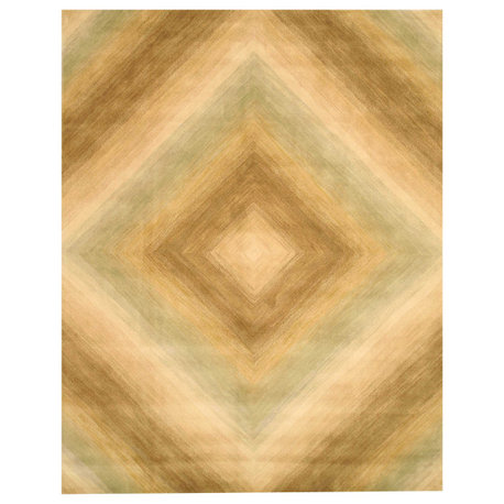 Orange Contemporary Abstract Tufetd Sands Area Rug