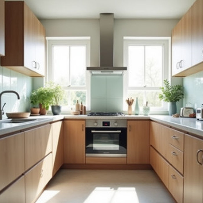 Modern Kitchen Renovation with turquoise backsplash