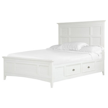 Complete King Panel Bed With Storage Rails