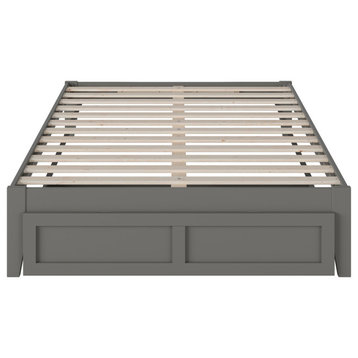 Colorado Full Bed With Foot Drawer and USB Turbo Charger, Gray