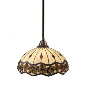 One Light Stem Pendant Black Copper Roman Jewel Tiffany Gl Black Copper Roman Jewel Tiffany Gl