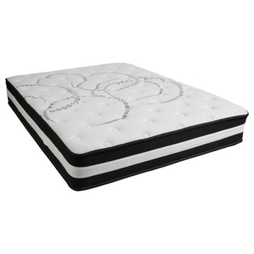 Capri Comfortable Sleep 12" Foam and Pocket Spring Mattress, Queen, a Box