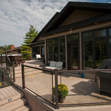 A custom multi-level low maintenance deck by Hickory Dickory Decks.