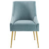 Modway Discern 19" Upholstered Performance Velvet Dining Chair in Light Blue