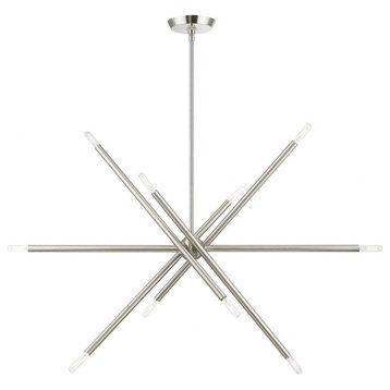 10 Light Linear Chandelier In Modern Style-24 Inches Tall and 12 Inches