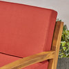 GDF Studio 4-Piece Parma Outdoor Wood Chat Set, Red
