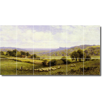 Alfred Glendening Landscapes Painting Ceramic Tile Mural #128, 72"x36"