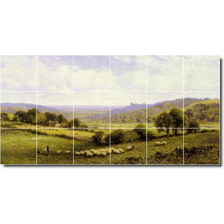 Alfred Glendening Landscapes Painting Ceramic Tile Mural #128, 72"x36"