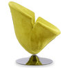 Manhattan Comfort Tulip Velvet Swivel Accent Chair, Green, Set of 2