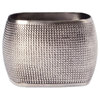 DII Silver Textured Square Napkin Ring, Set of 6