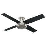 Hunter - Hunter 59247 Dempsey - 52" Ceiling Fan - A contemporary fan with mass appeal, the Dempsey will fit flawlessly in your homes modern interior design. The beautiful, clean finish options work together with the high contrast of angles throughout the design to create a look that will keep your space looking current and inspired. The 52-inch blade span will keep the large rooms in your home feeling cool. We have a full collection of Dempsey fans so you can keep a consistent look while tailoring the size and features to each room in your house.   Warranty: Limited Lifetime Motor Warranty is backed by the only company with over 130 years in the fan business Airflow: 3441   Shipping Length (in): 14.1 Shipping Width (in): 24.1  Shipping Height (in): 10.5  Shipping Weight (Lbs): 21.85  Shipping Cubic Feet (L x W x H)/1728: 2.0648Dempsey 52" Ceiling Fan Brushed Nickel Black Oak Blade *UL Approved: YES *Energy Star Qualified: n/a  *ADA Certified: n/a  *Number of Lights:   *Bulb Included:No *Bulb Type:No *Finish Type:Brushed Nickel