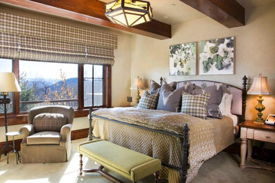 Inspiration for a rustic bedroom remodel in Salt Lake City