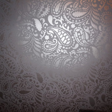 Close up of Metallic Paisley Accent Wall