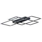 ET2 Lighting - ET2 Lighting Traverse LED Flush Mount in Black - Multiple squares finished in Champagne, are layered in a geometric pattern to form an interesting lighting sculpture. Enclosed behind the white acrylic lens is high power LED for even and economical illumination.