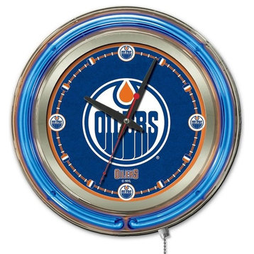 Edmonton Oilers Neon Clock