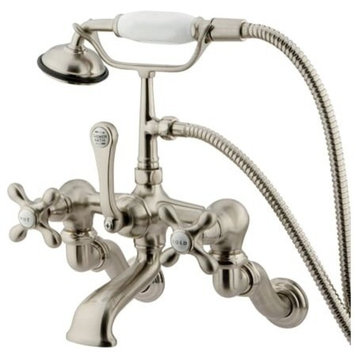 Elements Of Design DT4578AX Triple Handle Wall Mounted Clawfoot - Satin Nickel