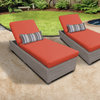 Florence Chaise Set of 2 Wicker Patio Furniture Tangerine
