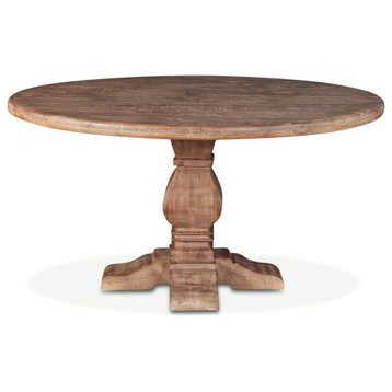 Pengrove 54-Inch Round Mango Wood Dining Table in Antique Oak Finish