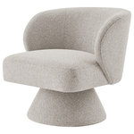 New Pacific Direct - Jacinta Fabric Swivel Accent Chair - Modern Mid-Century is refreshed with swiveling base for convenience. The Jacinta accent chair is stylishly designed with track arms that curves and generously proportioned seating cushion. The pedestal base swivels 360-degree promoting ease of socializing with friends/family. Fully Assembled. Available in Horizon Gray.