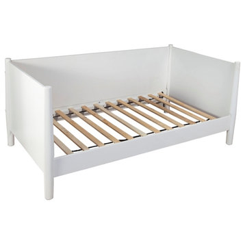 Alpine Furniture Flynn Mid Century Modern Twin Size Day Bed in White