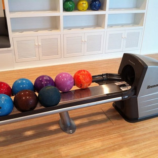 Inspiration for a beach style home theater remodel in Newark