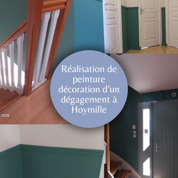 Réalisation peinture décoration d'un dégagement et cage d'escaliers