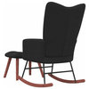 vidaXL Rocking Chair Accent Side Chair Padded Seat with a Stool Black Velvet