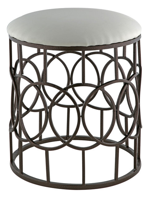 Reign Metal Vanity Stool Transitional Stools And Benches Reign Metal Vanity Stool Bronze