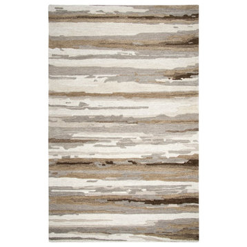 Alora Decor Flare 8' x 10' Abstract Tan/Beige/Brown Hand-Tufted Area Rug