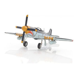 1943 AJ003 Grey Mustang P51 1:40 Scale Airplane Model - Decorative Objects And Figurines