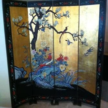 Oriental Hand Painted Folding Screen
