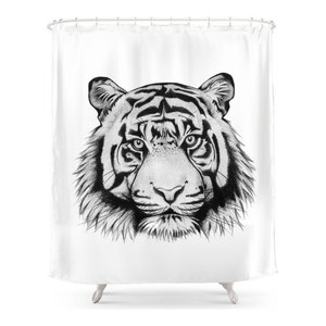 Siberian Tiger Shower Curtain Contemporary Shower Curtains