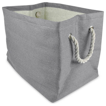 DII 14" Rectangle Modern Style Paper Medium Solid Basket, Gray