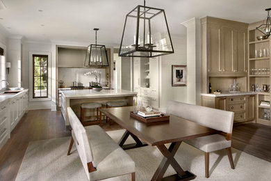 Example of a transitional kitchen design in Chicago