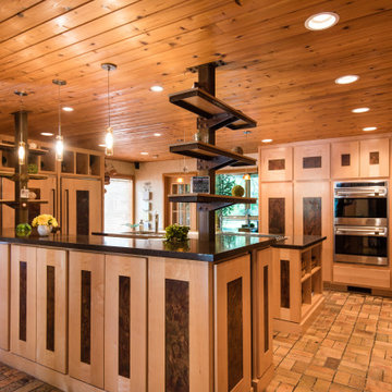 Maple and steel kitchen cabinets set a design standard