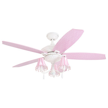 Prominence Home Elsa Princess Ceiling Fan With Light, 48", White