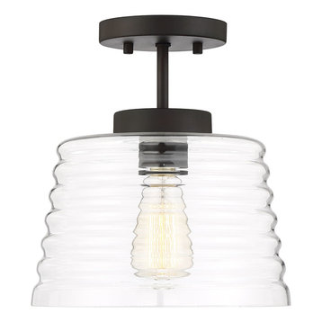 1-Light Semi-Flush Mount, Oil Rubbed Bronze