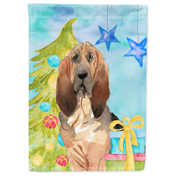 Ck1887Chf Christmas Tree Bloodhound Canvas House Size Outdoor-Flags
