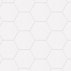 Semi Gloss White Hexagon Ceramic Wall Tile - Mosaic Tile