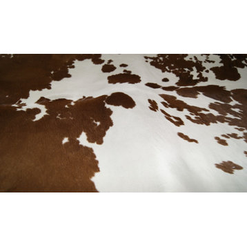 24" X 36" Salt And Pepper, Brown And White Calfskin - Area Rug