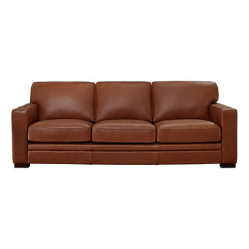 Hydeline Dillon Top Grain Leather Sofa Collection, Cinnamon Brown, Sofa
