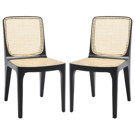 Safavieh Frank Rattan Dining Chair Black/Natural