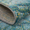 Weave & Wander Arsene Abstract Rug, Capri Blue/Yellow, 8'9"x8'9" Round