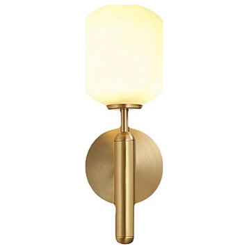 Modern Glass Wall Lamp, the Ball Shape, Gold, A, Warm Light