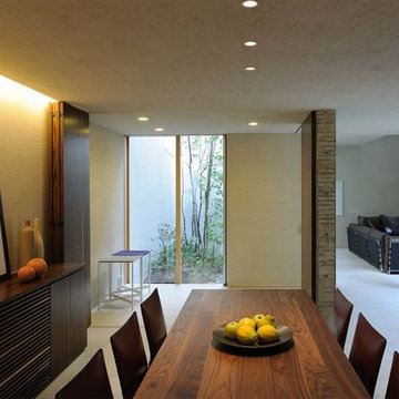 Three courtyard with residential Osaka Japan